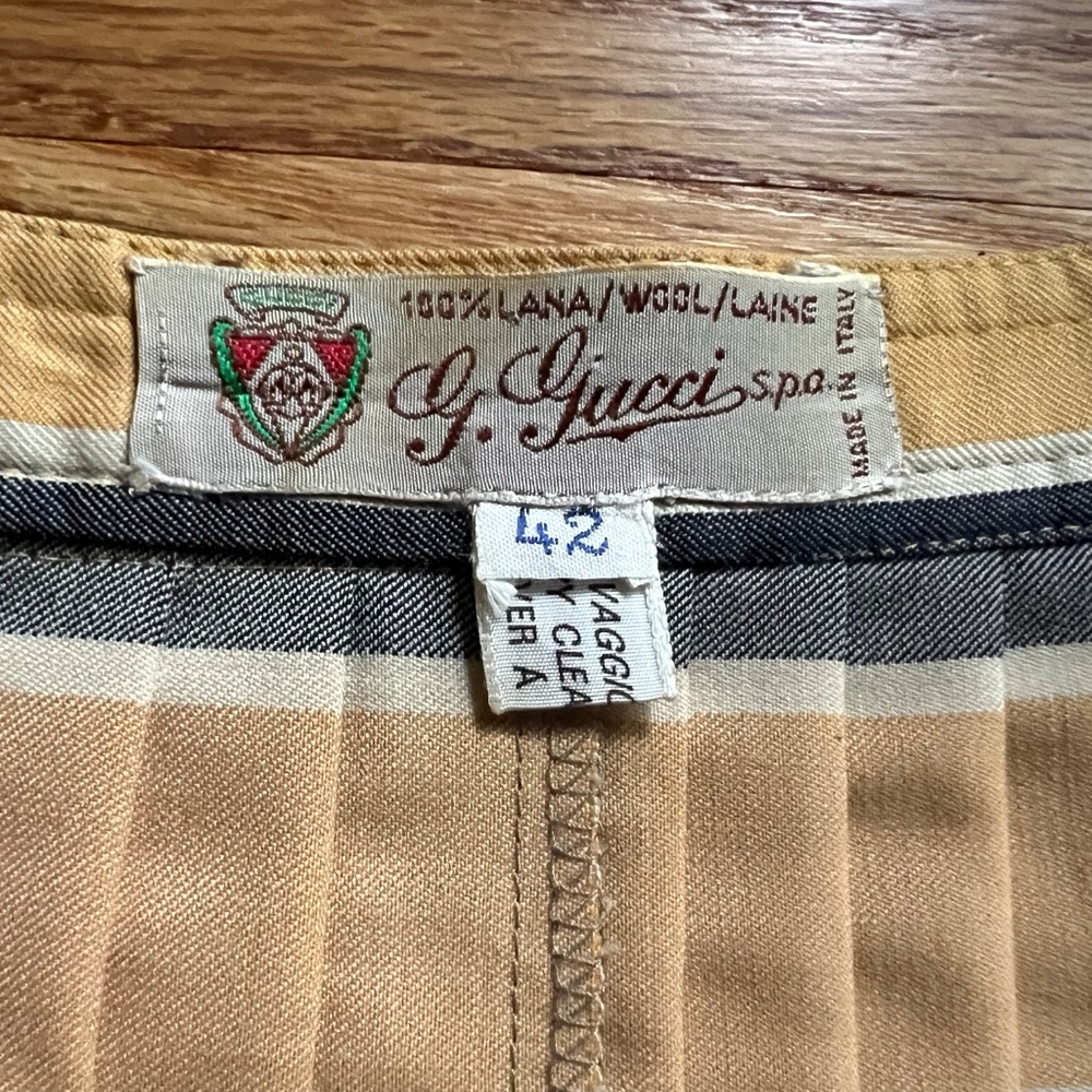 Vintage Gucci 100% wool drop pleated long skirt women’s UK 42/XS Italy w/flaws - Picture 6 of 13
